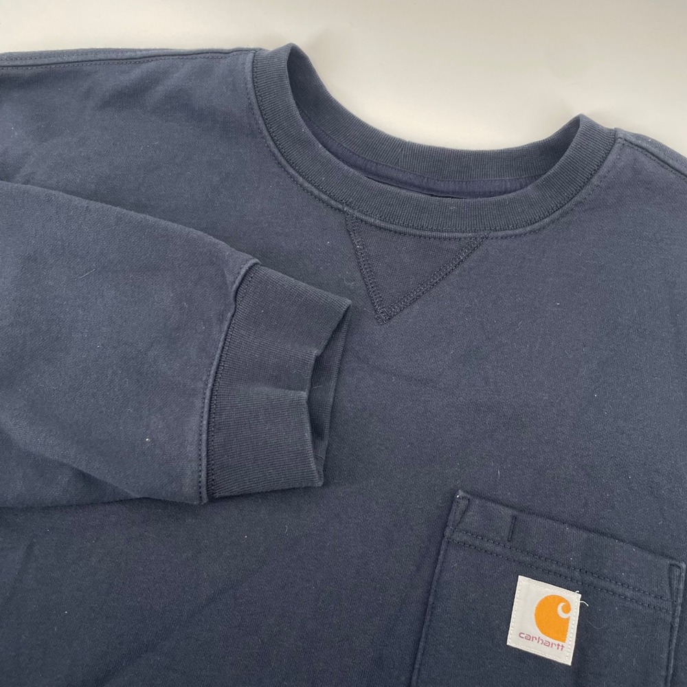 Carhartt Sweatshirt Mens 3XL Navy Blue Loose Fit Pocket Crewneck